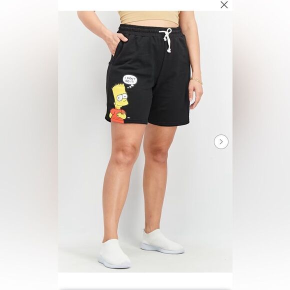 Forever 21 women’s drawstring Shorts The Simpsons graphic print Bart I didn’t do - Picture 7 of 15